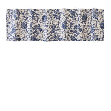 Dorset Navy Floral Valance Curtain 16x72 VHC Brands - The Fox Decor